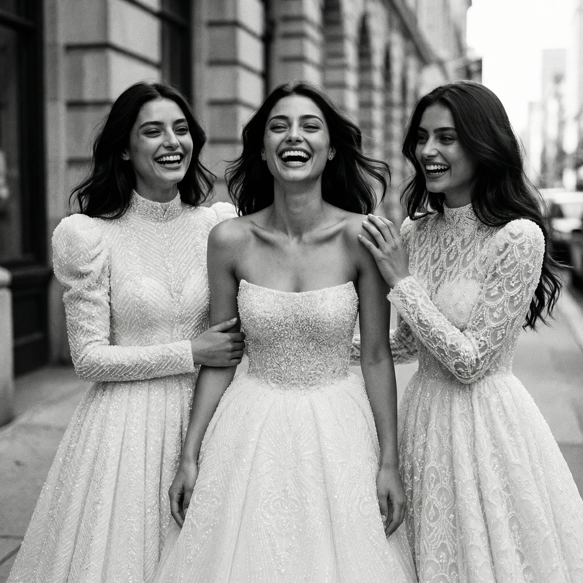 French lace wedding dress fitting in Beirut boutique – ALINOURA